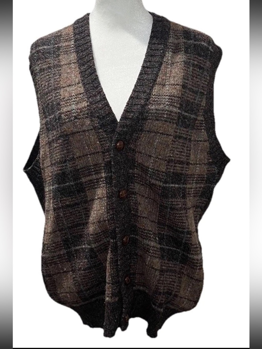 Lord Jeff Vintage 100% Shetland Wool Cardigan Sweater Vest Button Up Men’s M